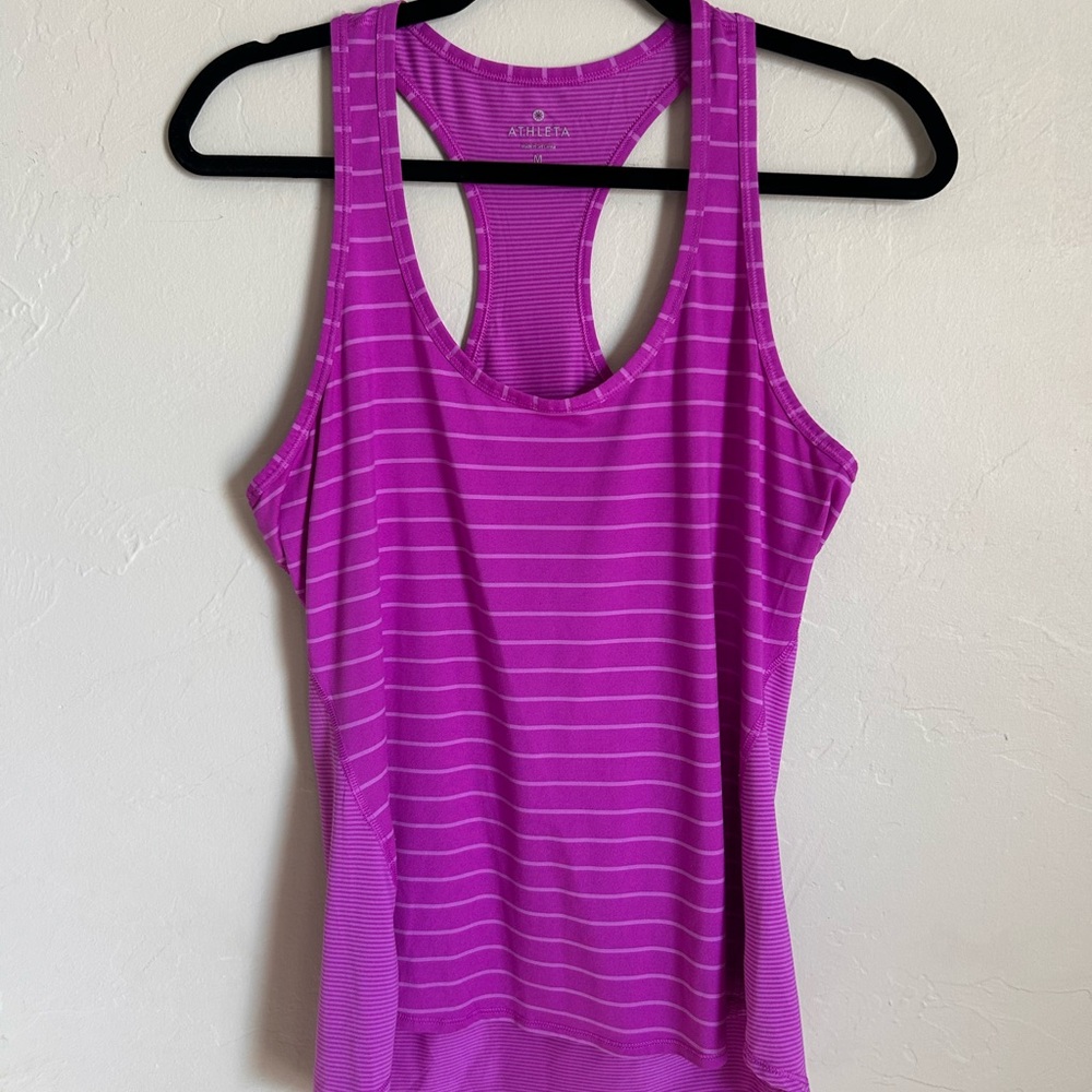 Athleta Pink Striped Women's Tank Top